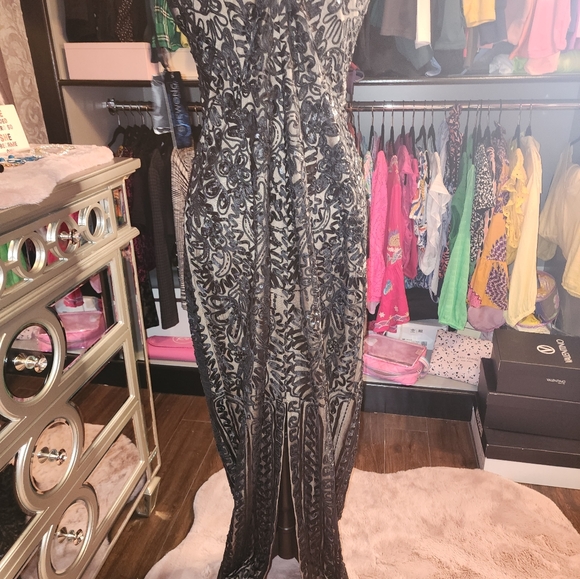 Sue Wong Beaded Strapless Black Formal Gown Size 14 - Picture 3 of 6